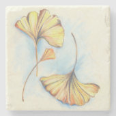 ゴールデンオータムイチョウ葉ゴ ストーンコースター (正面)