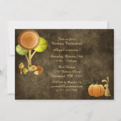 ゴールデンオータムウッドランドアニマルズ誕生日招待状 招待状 (裏面)