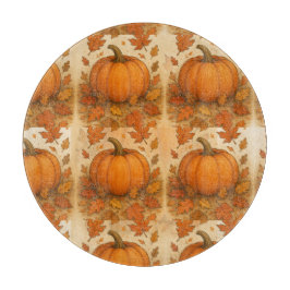 ゴールデンオータムカボチャと落下離れする カッティングボード