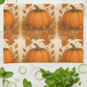 ゴールデンオータムカボチャと落下離れする キッチンタオル (折り畳み)