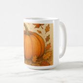 ゴールデンオータムカボチャと落下離れする コーヒーマグカップ (正面右)
