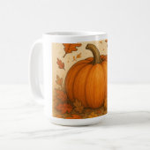 ゴールデンオータムカボチャと落下離れする コーヒーマグカップ (正面左)