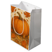 ゴールデンオータムカボチャと落下離れする ミディアムペーパーバッグ (裏面アングル)