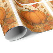 ゴールデンオータムカボチャと落下離れする ラッピングペーパー (ロールコーナー)
