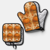 ゴールデンオータムカボチャと落下離れする 鍋つかみ&鍋敷きセット (正面/裏面)