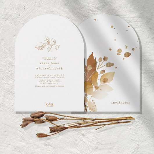 ゴールデンオータムスプラッシュ結婚ズArch ID655 招待状