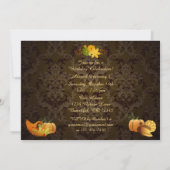 ゴールデンオータムハーベストダマスク誕生日招待状 招待状 (裏面)