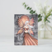 ゴールデンオータムフェアリーファンタジーアートハガキ ポストカード (スタンド正面)