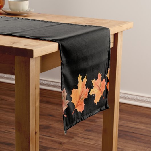 ゴールデンオータムメープル離れズブラック ショートテーブルランナー (インサイチュ)
