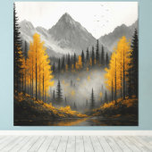 ゴールデンオータムリフレクション キャンバスプリント (インサイチュ (ウッドフロア))