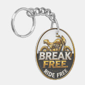 ゴールデンオートバイエンブレムはっきりした文字 キーホルダー (正面左)