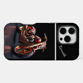 ゴールデンオートバイ反射 iPhoneケース (裏面横)