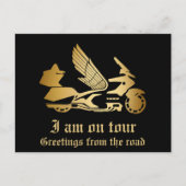 ゴールデンオートバイ金ゴールド金箔付き挨拶 ポストカード (正面)