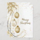 ゴールデンオーナメントクリスマスエレガントパーティー シーズンカード (正面/裏面)
