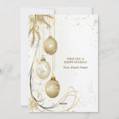 ゴールデンオーナメントクリスマスエレガントパーティー シーズンカード (裏面)