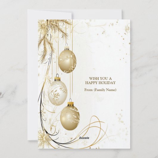 ゴールデンオーナメントクリスマスエレガントパーティー シーズンカード (裏面)