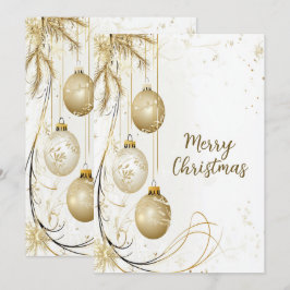 ゴールデンオーナメントクリスマスエレガントパーティー シーズンカード