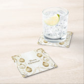 ゴールデンオーナメントクリスマスホリデーパエレガントーティ スクエアペーパーコースター (インサイチュ)