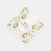 ゴールデンオーナメントクリスマスホリデーパエレガントーティ スタンダードランチョンナプキン (角)