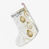 ゴールデンオーナメントクリスマスホリデーパエレガントーティ スモールクリスマスストッキング (裏面 (吊り時))
