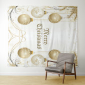 ゴールデンオーナメントクリスマスホリデーパエレガントーティ タペストリー (インサイチュ(横))