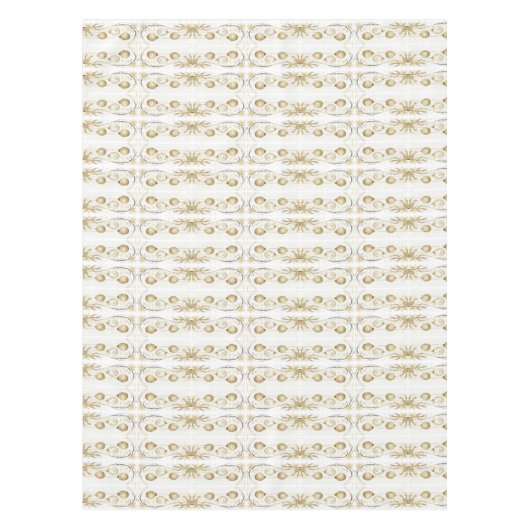 ゴールデンオーナメントクリスマスホリデーパエレガントーティ テーブルクロス (正面)