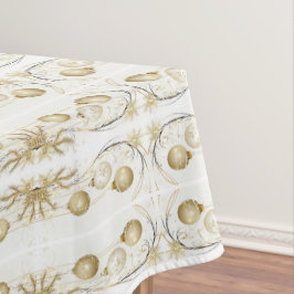 ゴールデンオーナメントクリスマスホリデーパエレガントーティ テーブルクロス