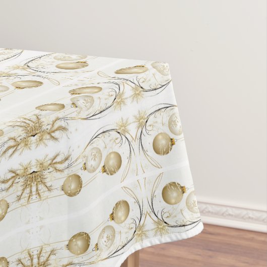 ゴールデンオーナメントクリスマスホリデーパエレガントーティ テーブルクロス (インサイチュ)