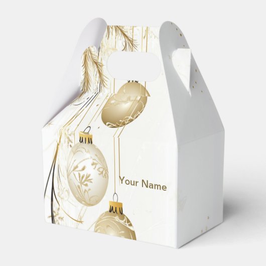 ゴールデンオーナメントクリスマスホリデーパエレガントーティ フェイバーボックス (裏面サイド)