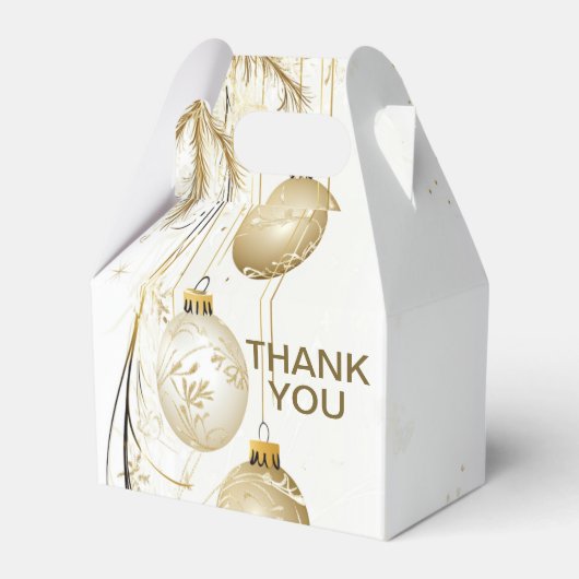 ゴールデンオーナメントクリスマスホリデーパエレガントーティ フェイバーボックス (正面サイド)