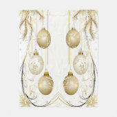 ゴールデンオーナメントクリスマスホリデーパエレガントーティ フリースブランケット (正面)