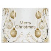 ゴールデンオーナメントクリスマスホリデーパエレガントーティ ラージペーパーバッグ (正面)