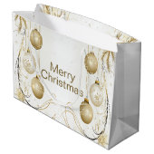 ゴールデンオーナメントクリスマスホリデーパエレガントーティ ラージペーパーバッグ (裏面アングル)