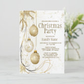ゴールデンオーナメントクリスマスホリデーパエレガントーティ 招待状 (スタンド正面)