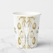 ゴールデンオーナメントクリスマスホリデーパエレガントーティ 紙コップ (右)