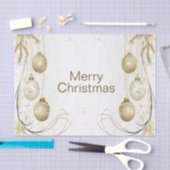 ゴールデンオーナメントクリスマスホリデーパエレガントーティ 薄葉紙 (クラフト)