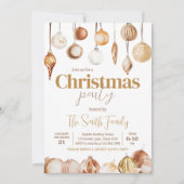 ゴールデンオーナメントホリデークリスマスパーティー 招待状 (正面)