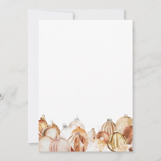 ゴールデンオーナメントホリデークリスマスパーティー 招待状 (裏面)