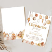 ゴールデンオーナメントホリデークリスマスパーティー 招待状