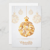 ゴールデンオーナメントメリークリスマスハッピーニューイヤー シーズンカード (正面/裏面)