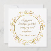 ゴールデンオーナメント円フレームクリスマスカード シーズンカード (裏面)