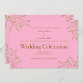 ゴールデンオーナメント結婚式招待状カード 招待状 (正面/裏面)