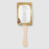 ゴールデンオープレンスクリスマスフローラ結婚式 プログラム ハンドファン (正面)