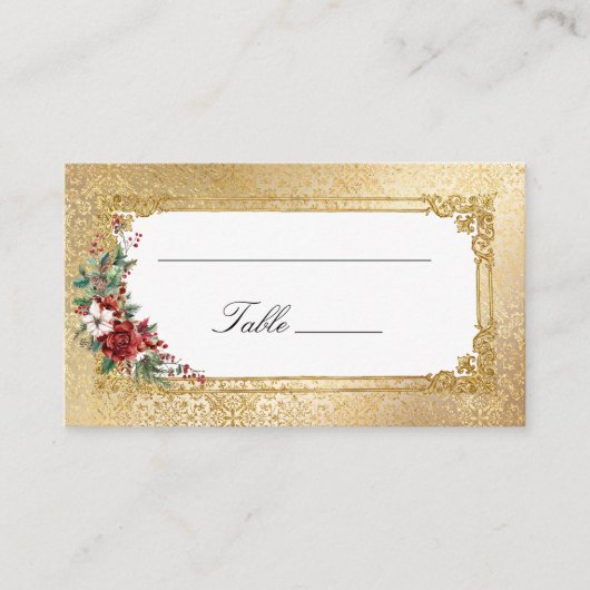 ゴールデンオープレンスクリスマス結婚フローラ プレイスカード (正面)