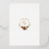 ゴールデンオープレンスクリスマス結婚フローラ 箔招待状 (裏面)