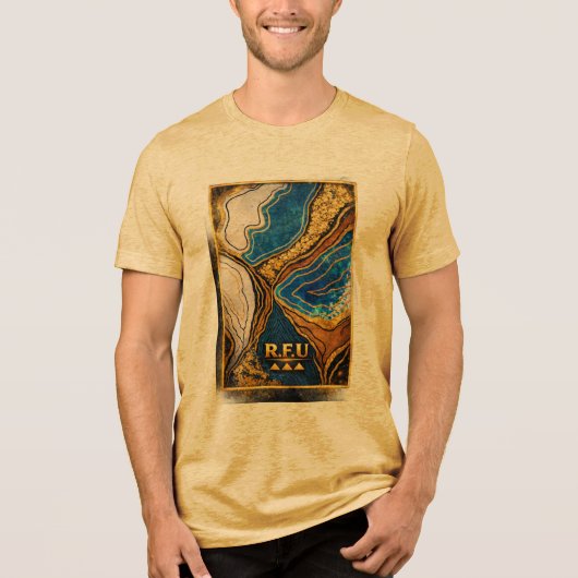 ゴールデンオーラ抽象芸術Tシャツ トライブレンドTシャツ (正面)