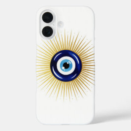 ゴールデンオーラ邪眼抽象画 スピリチュアルアート iPhone 16ケース
