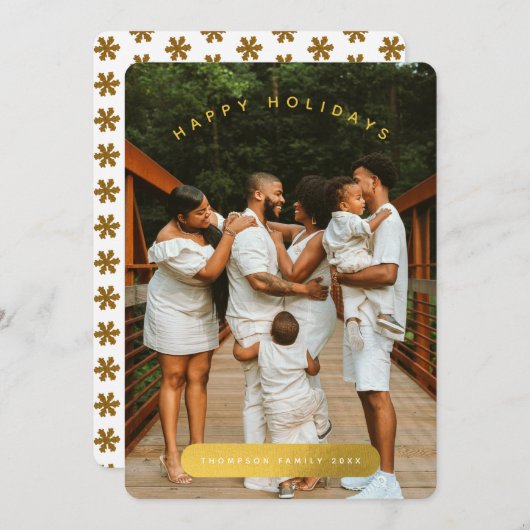 ゴールデンカスタムフォトファミリークリスマスカード (正面/裏面)