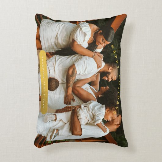 ゴールデンカスタムフォトファミリークリスマス アクセントクッション (正面(垂直))