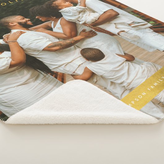 ゴールデンカスタムフォトファミリークリスマス シェルパブランケット (3/4)